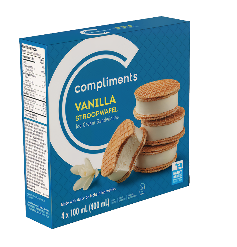 Vanilla Stroopwafel Ice Cream Sandwiches (4 ct)