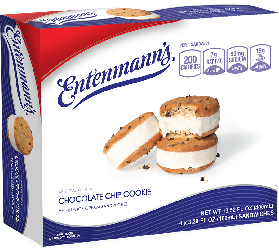Chocolate Chip Cookie Vanilla Ice Cream Sandwiches (4 ct)