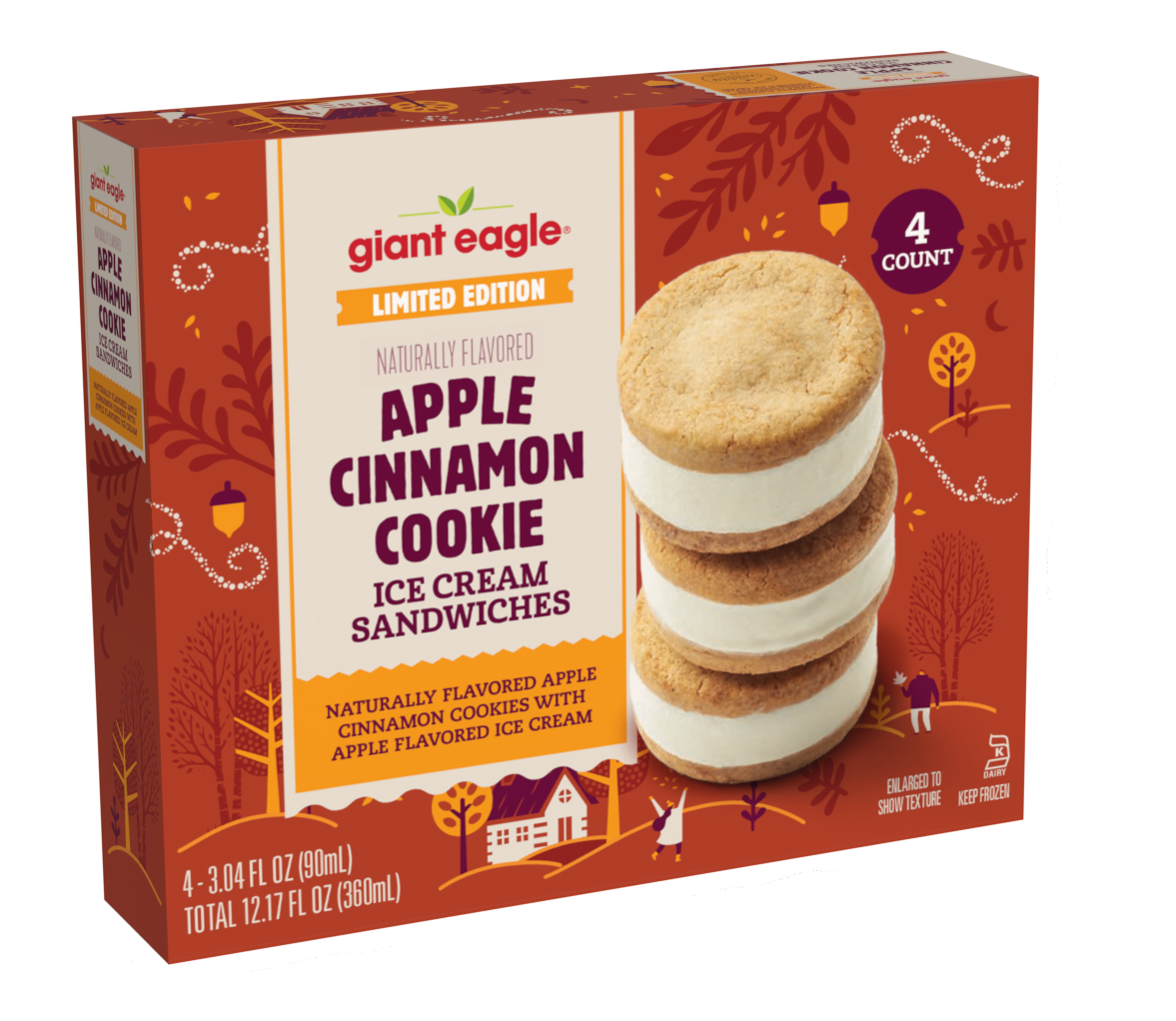 Apple Cinnamon Cookie Ice Cream Sandwiches