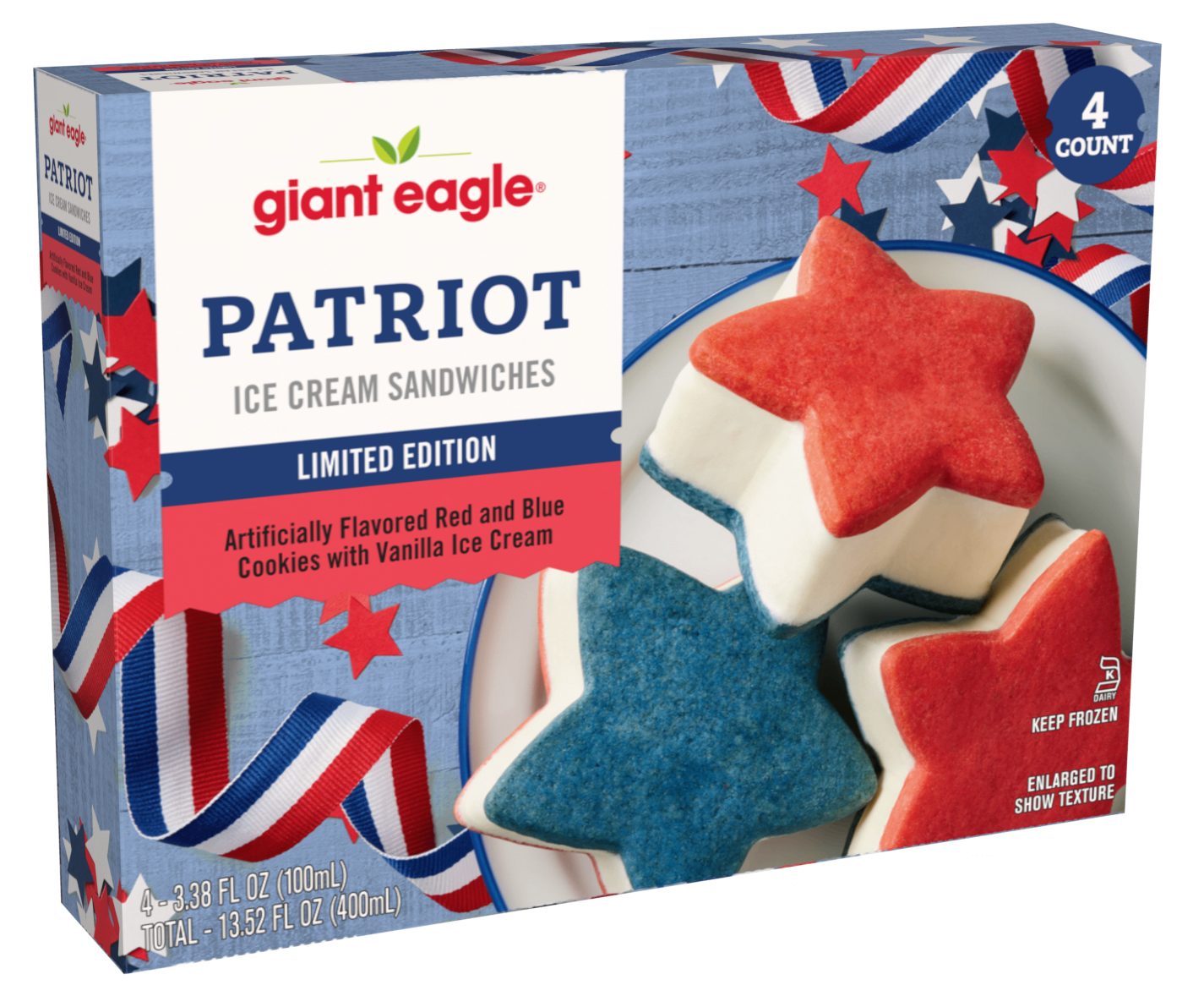Patriot Ice Cream Sandwiches (4 ct)