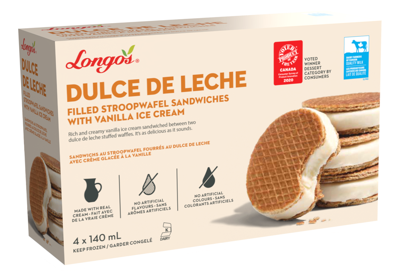 Dulce de Leche Stroopwafel Sandwiches with Vanilla Ice Cream (4 ct)