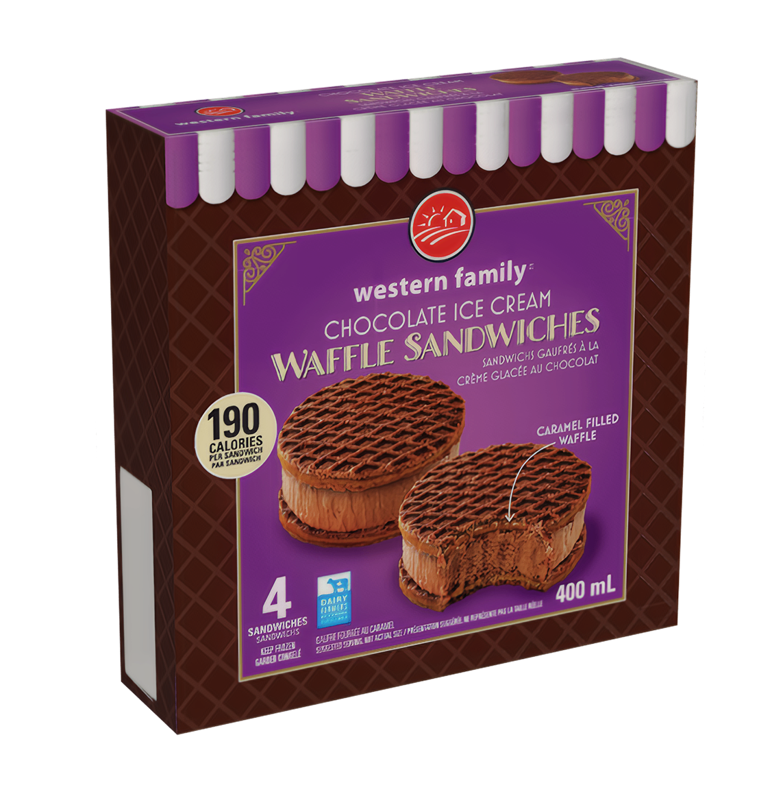 Chocolate Ice Cream Waffle Sandwiches
